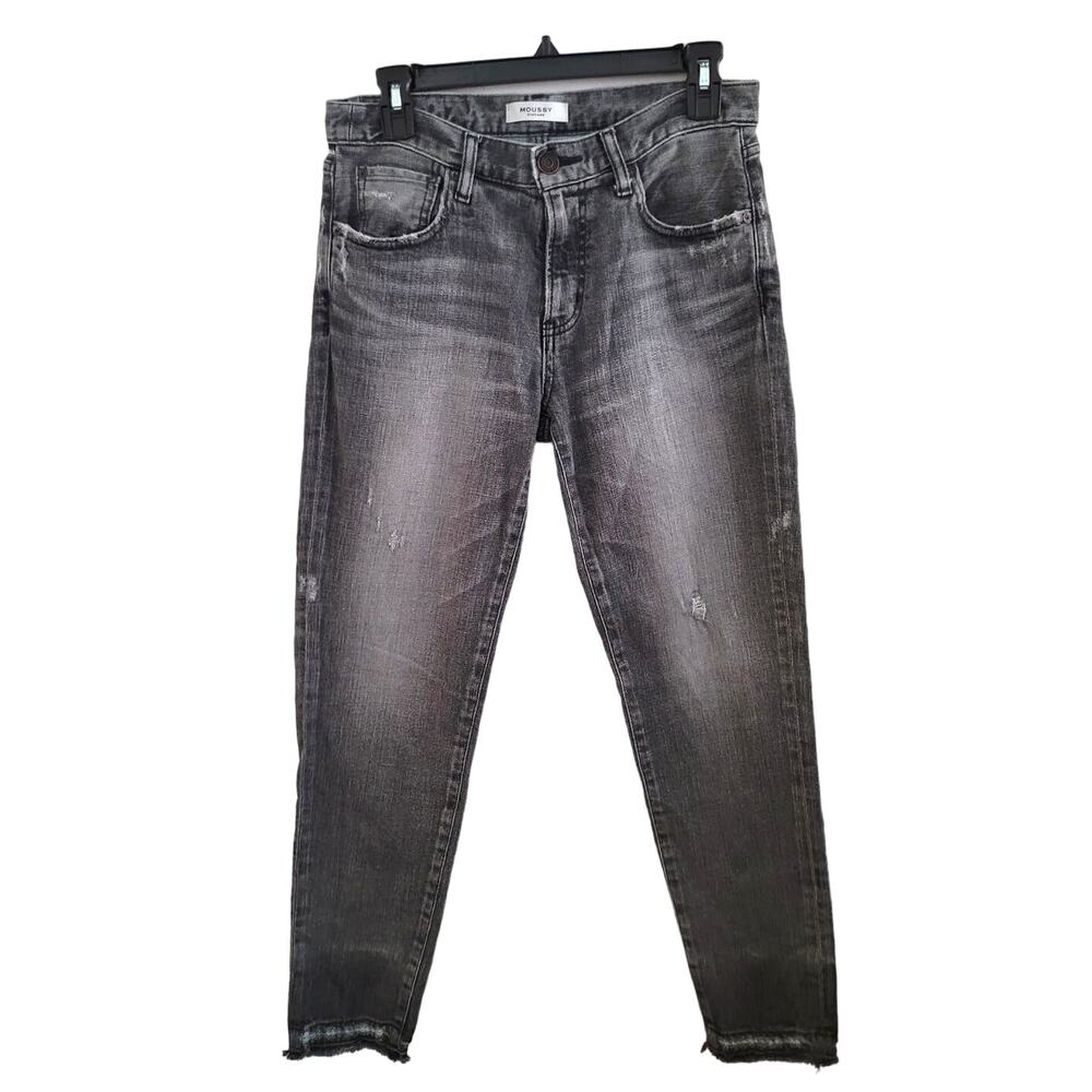 Moussy Vintage Cadet HOWA Skinny Ankle Jeans Black Grey
